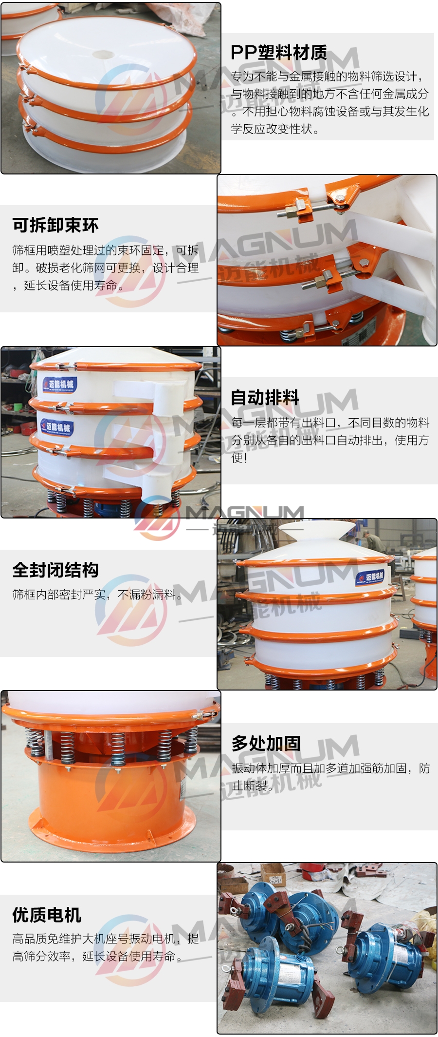 氯化亞硒塑料振動篩細節