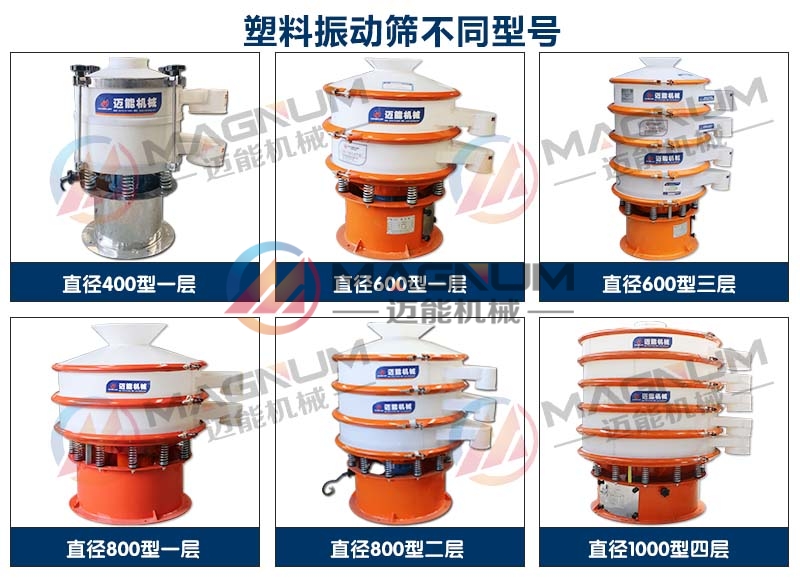 氯化亞硒塑料振動篩不同型號展示